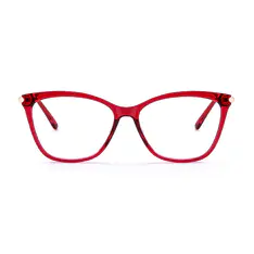 Cat-eye Transparent Red Eyeglasses