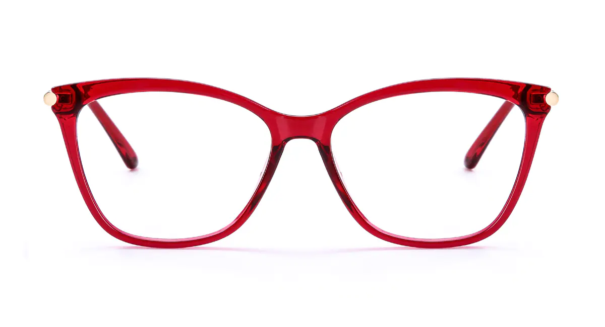 Cat-eye Transparent Red Eyeglasses