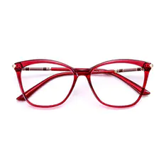 Cat-eye Transparent Red Eyeglasses