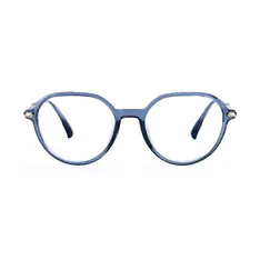 Oval Transparent Blue Eyeglasses