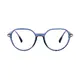 Oval Transparent Blue Eyeglasses