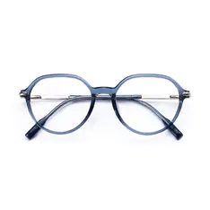 Oval Transparent Blue Eyeglasses