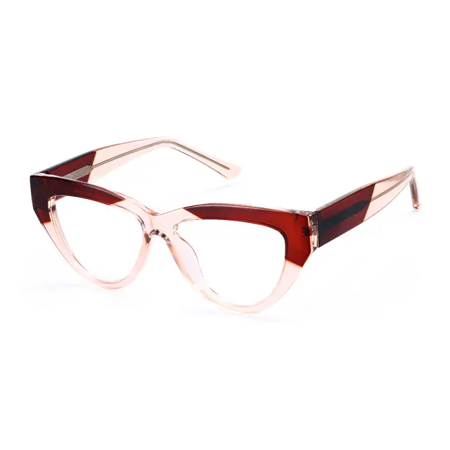 Oval Red/Pink Eyeglasses