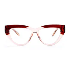 Oval Red/Pink Eyeglasses