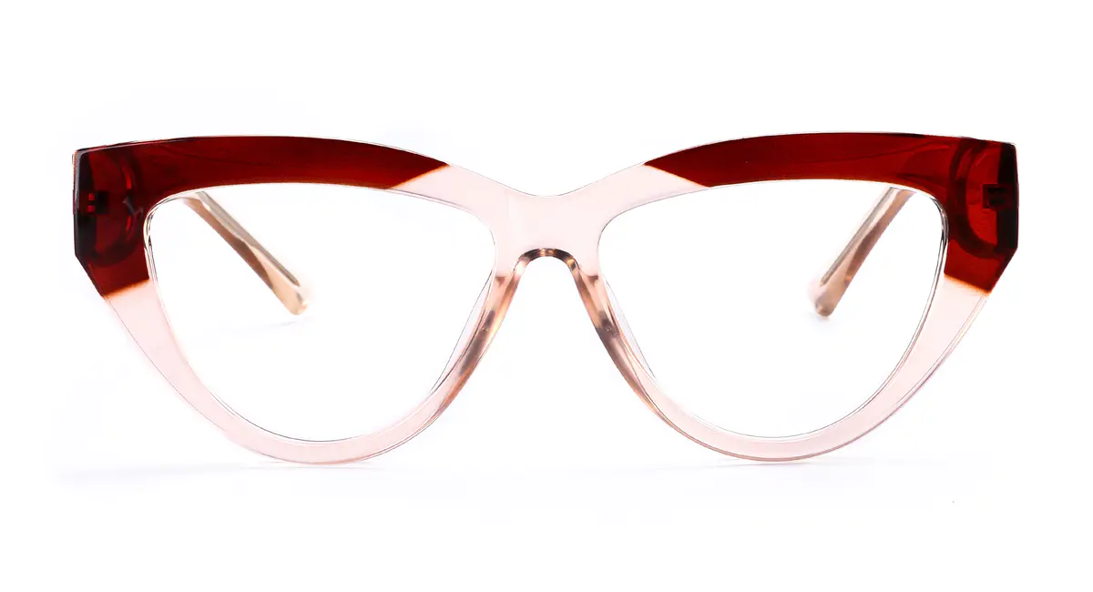 Oval Red/Pink Eyeglasses