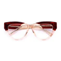 Oval Red/Pink Eyeglasses