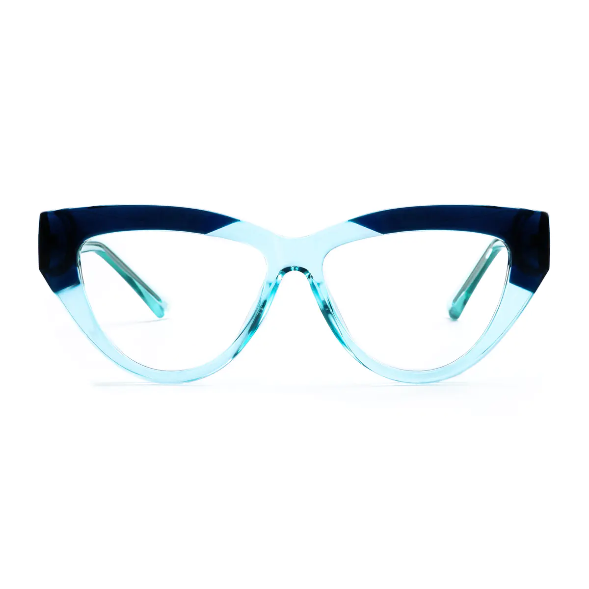 Oval Transparent Blue Eyeglasses