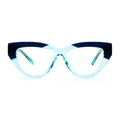 Oval Transparent Blue Eyeglasses