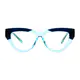 Oval Transparent Blue Eyeglasses