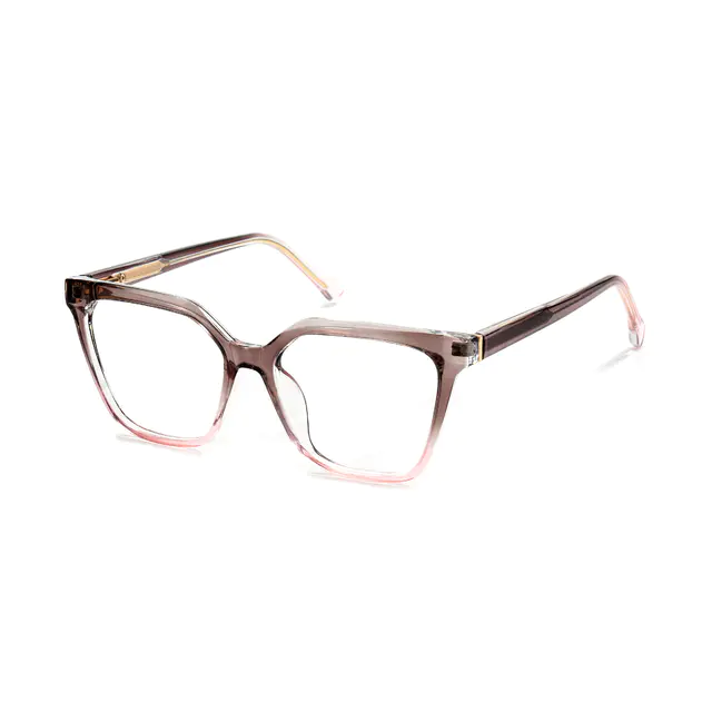 Geometric Transparent Gray Eyeglasses
