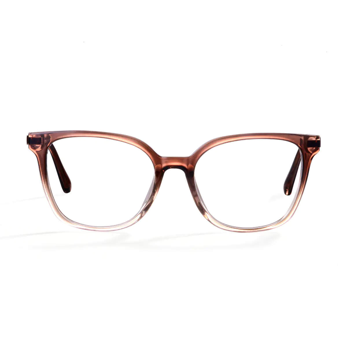 Round Transparent Brown Eyeglasses