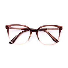 Round Transparent Brown Eyeglasses
