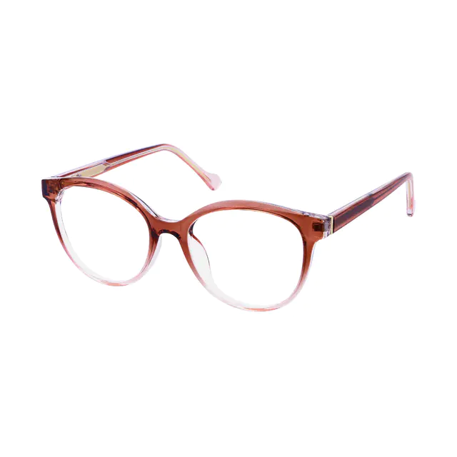 Oval Transparent Pink Eyeglasses