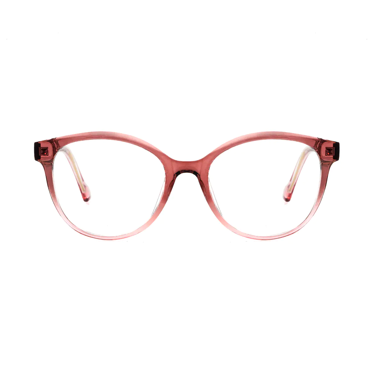 Oval Transparent Pink Eyeglasses