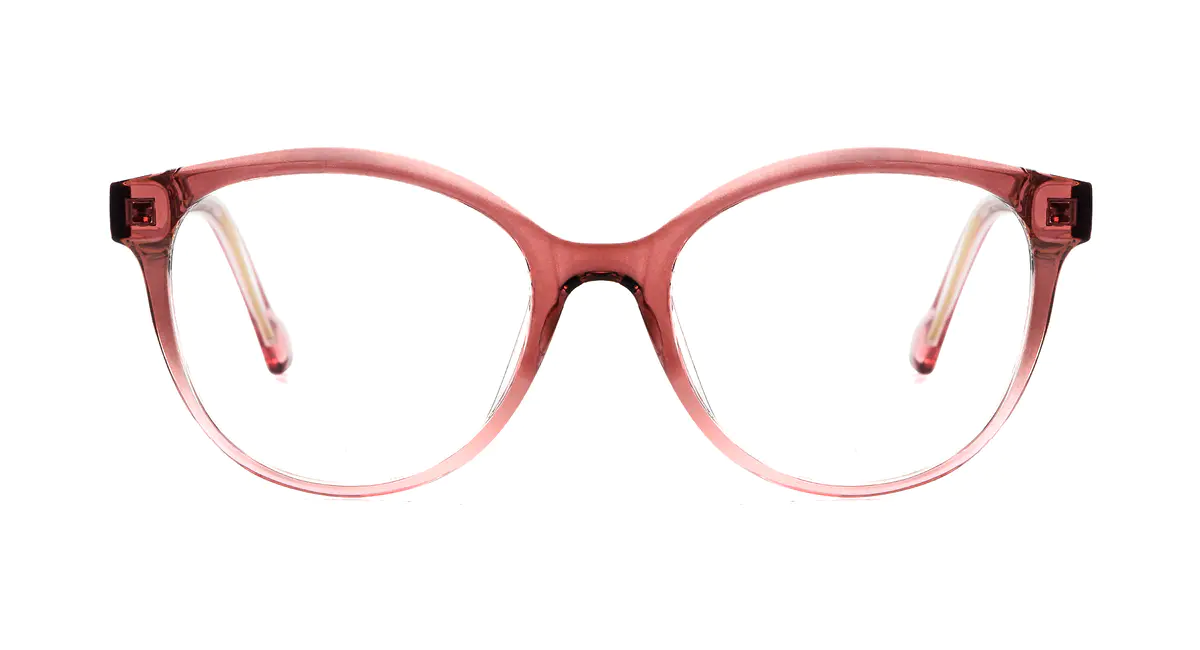 Oval Transparent Pink Eyeglasses