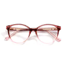 Oval Transparent Pink Eyeglasses