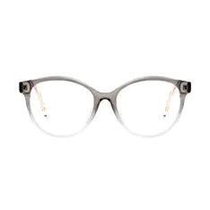 Oval Transparent Gray Eyeglasses