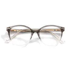 Oval Transparent Gray Eyeglasses