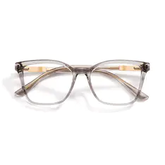 Rectangle Transparent Gray Eyeglasses