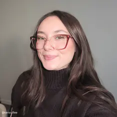 Geometric Transparent Brown Eyeglasses