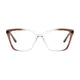 Geometric Transparent Brown Eyeglasses