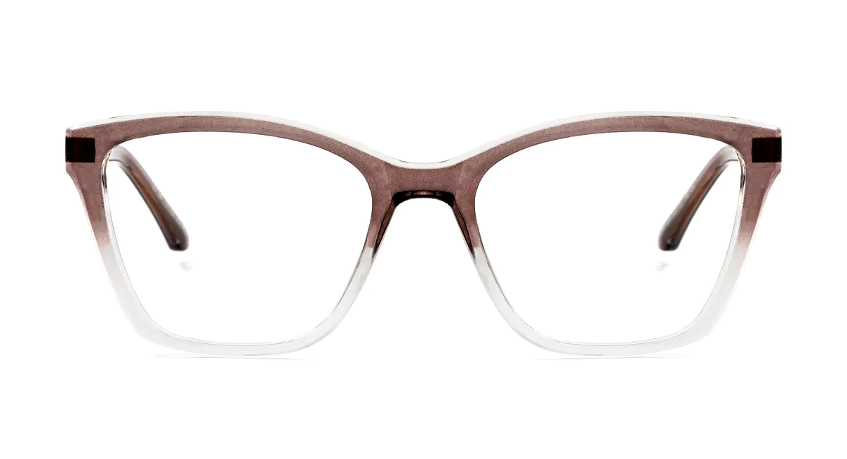 Geometric Transparent Gray Eyeglasses