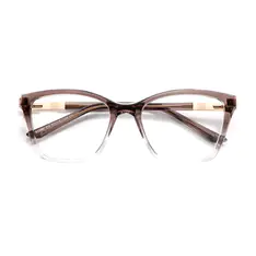 Geometric Transparent Gray Eyeglasses