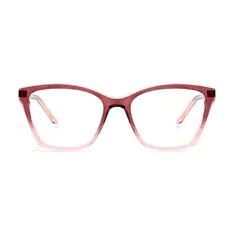 Geometric Transparent Pink Eyeglasses