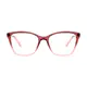 Geometric Transparent Pink Eyeglasses