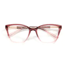 Geometric Transparent Pink Eyeglasses
