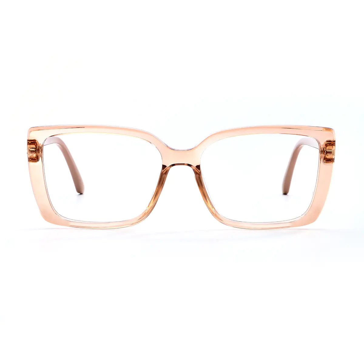 Rectangle Transparent Brown Eyeglasses