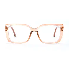 Rectangle Transparent Brown Eyeglasses