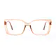 Rectangle Transparent Brown Eyeglasses