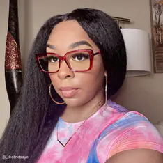 Rectangle Transparent Red Eyeglasses