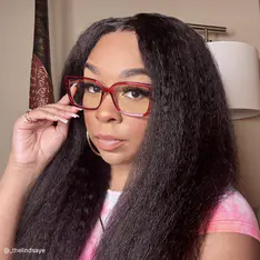 Rectangle Transparent Red Eyeglasses
