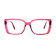 Rectangle Transparent Red Eyeglasses