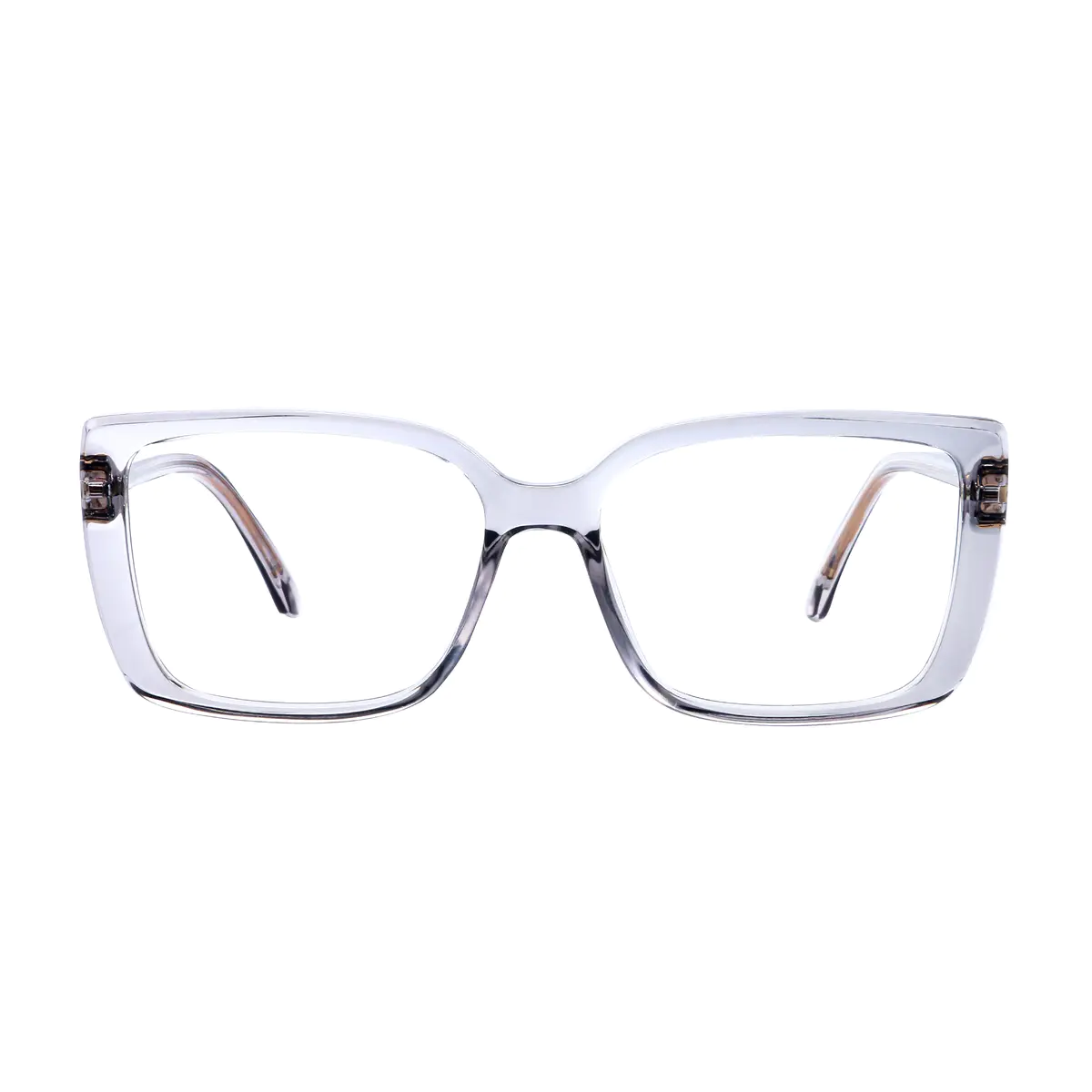 Rectangle Transparent Gray Eyeglasses