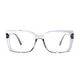 Rectangle Transparent Gray Eyeglasses