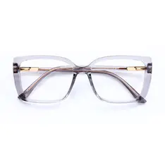 Rectangle Transparent Gray Eyeglasses