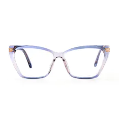 Geometric Transparent Blue Eyeglasses