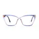 Geometric Transparent Blue Eyeglasses