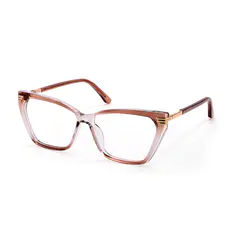 Geometric Transparent Brown Eyeglasses
