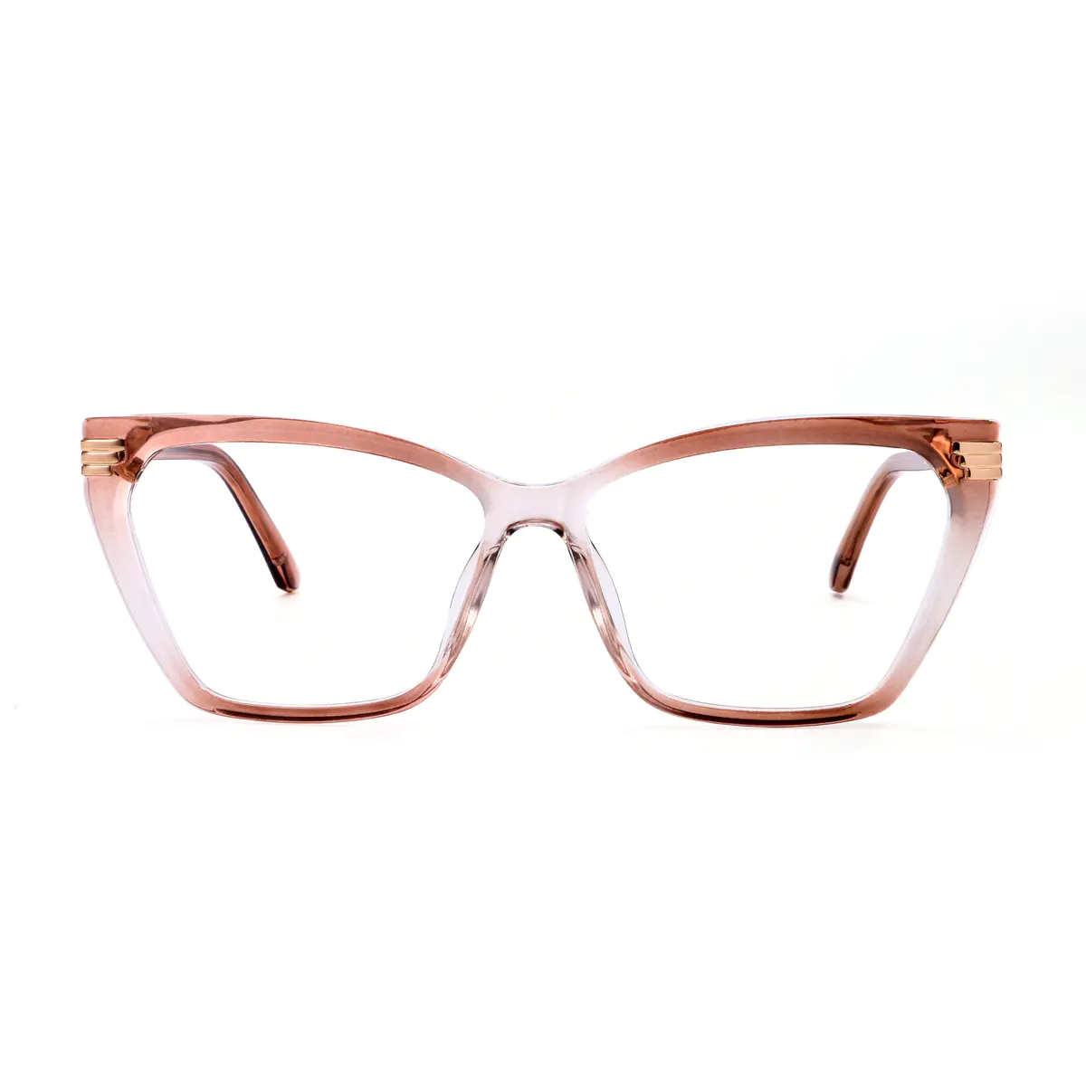 Geometric Transparent Brown Eyeglasses