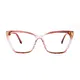 Geometric Transparent Brown Eyeglasses