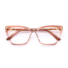 Geometric Transparent Brown Eyeglasses