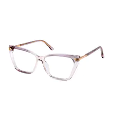 Geometric Transparent Gray Eyeglasses