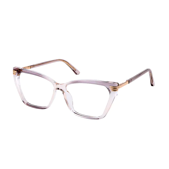 Geometric Transparent Gray Eyeglasses
