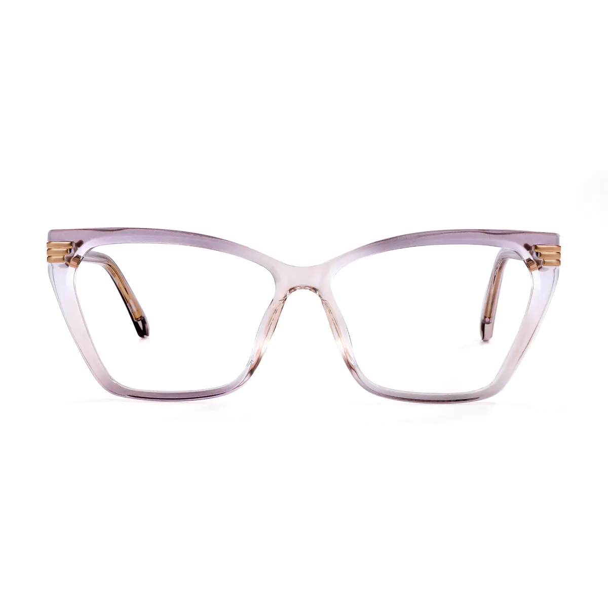 Geometric Transparent Gray Eyeglasses