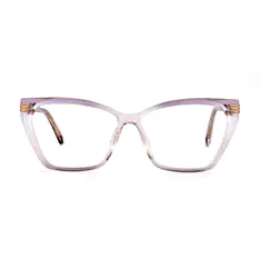 Geometric Transparent Gray Eyeglasses