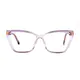 Geometric Transparent Gray Eyeglasses